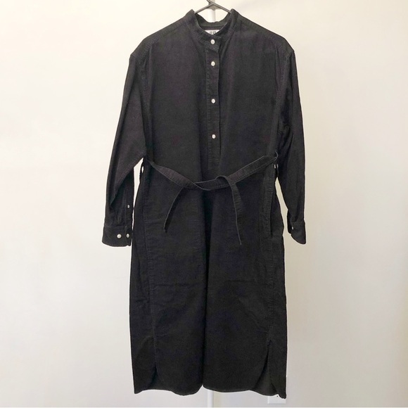 NWT Uniqlo Oversized Black Minimalist Casual Loose Fit Belted Long Sleeves. XS - Picture 1 of 16